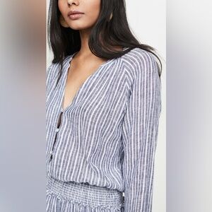 Rails Jasmine Tibet Stripe Navy and White Linen Dress
